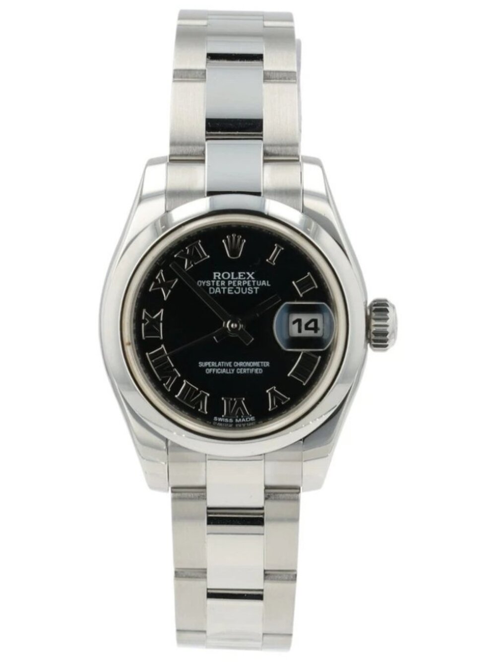 Rolex Ladies Datejust Black Dial Stainless Steel 26mm Automatic Women’s